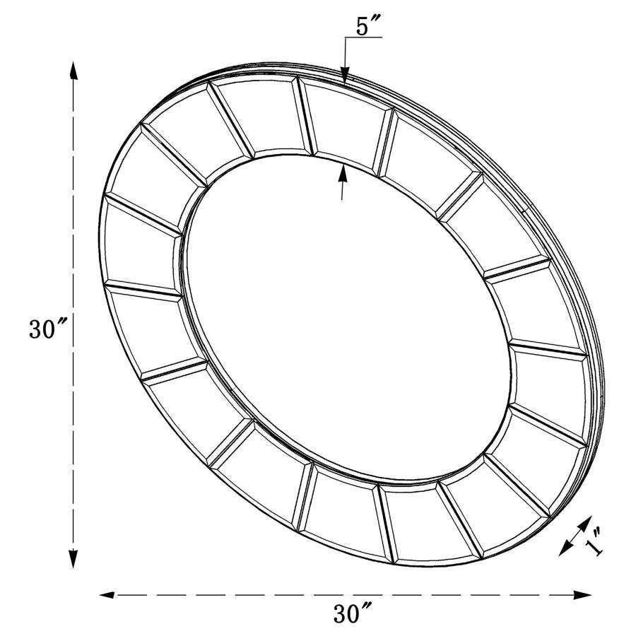 (image for) Fez 30 x 30 Inch Round Sun Shaped Wall Mirror Silver