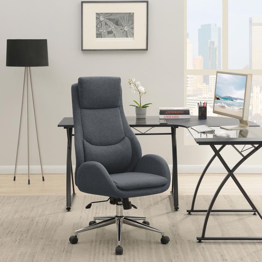 (image for) Cruz Upholstered Adjustable Home Office Desk Chair Grey