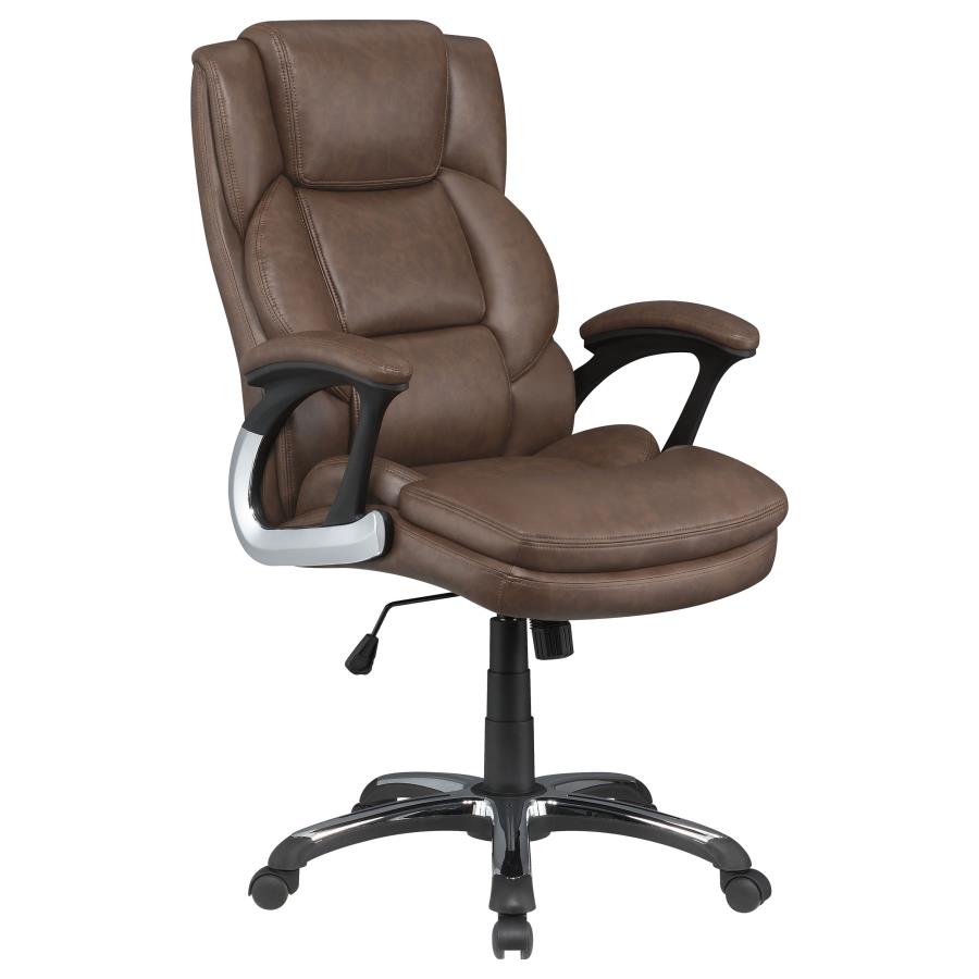 (image for) Nerris Upholstered Adjustable Home Office Desk Chair Brown