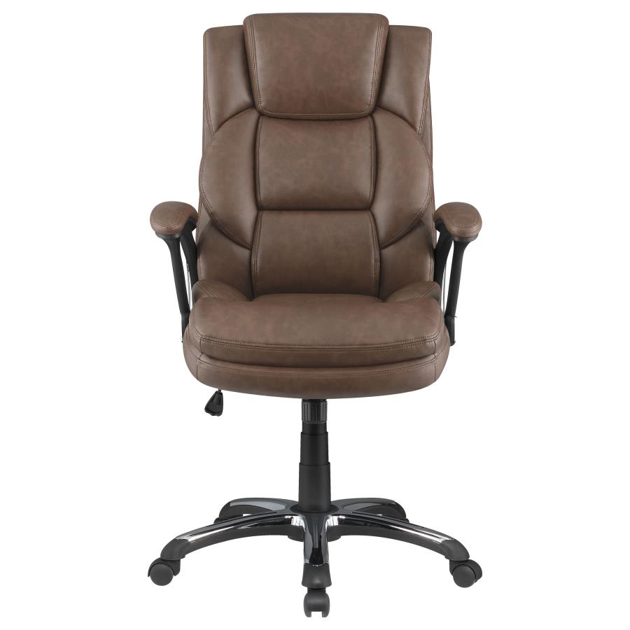 (image for) Nerris Upholstered Adjustable Home Office Desk Chair Brown