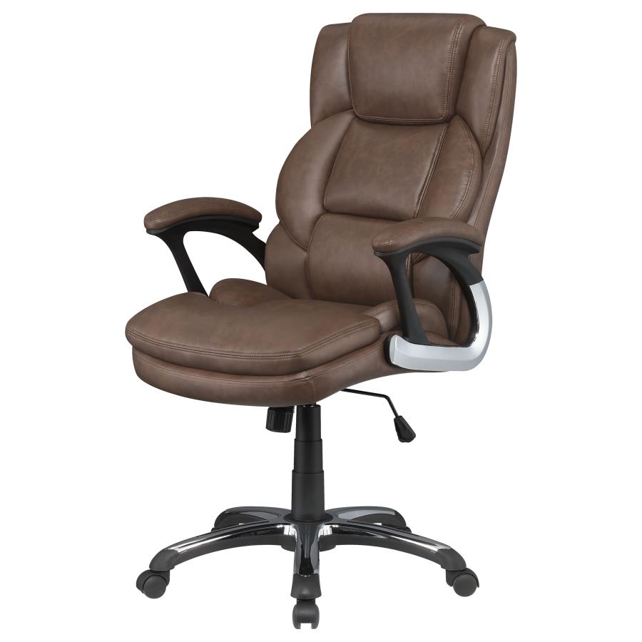 (image for) Nerris Upholstered Adjustable Home Office Desk Chair Brown