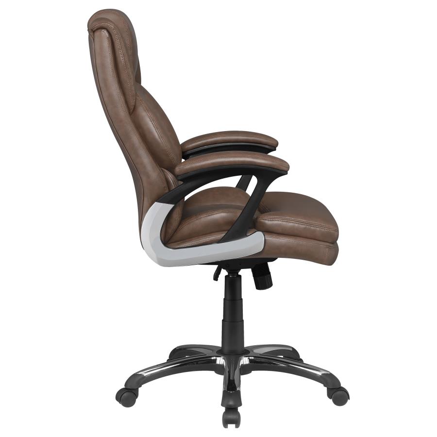 (image for) Nerris Upholstered Adjustable Home Office Desk Chair Brown