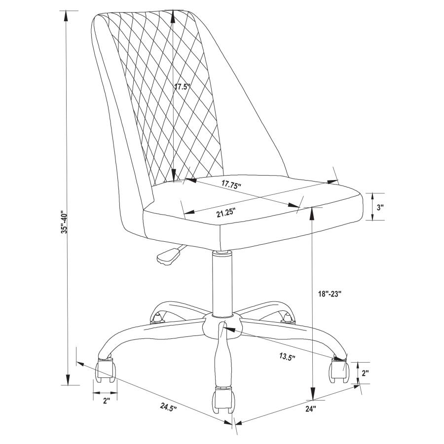 (image for) Althea Upholstered Adjustable Home Office Desk Chair Grey