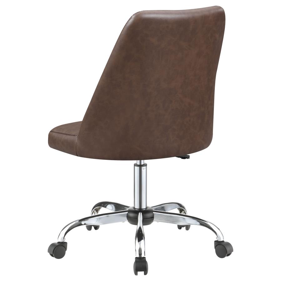 (image for) Althea Upholstered Adjustable Home Office Desk Chair Brown