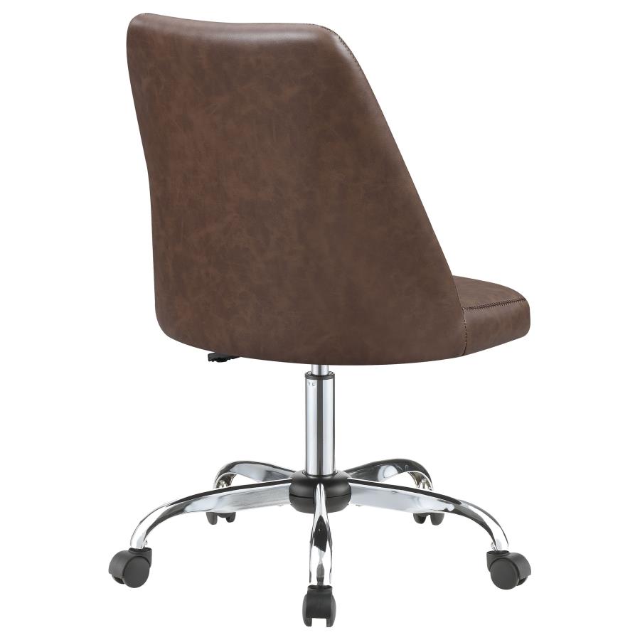 (image for) Althea Upholstered Adjustable Home Office Desk Chair Brown