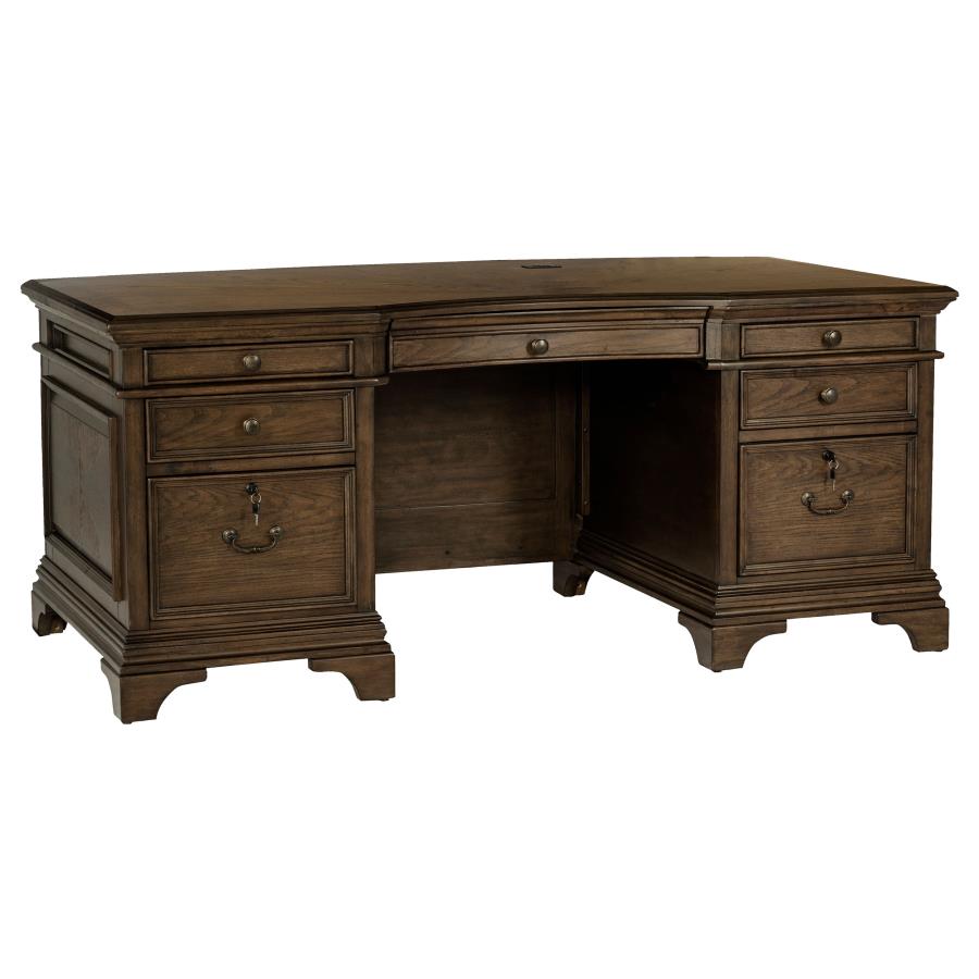 (image for) Hartshill 72-inch 7-drawer Executive Desk Burnished Oak