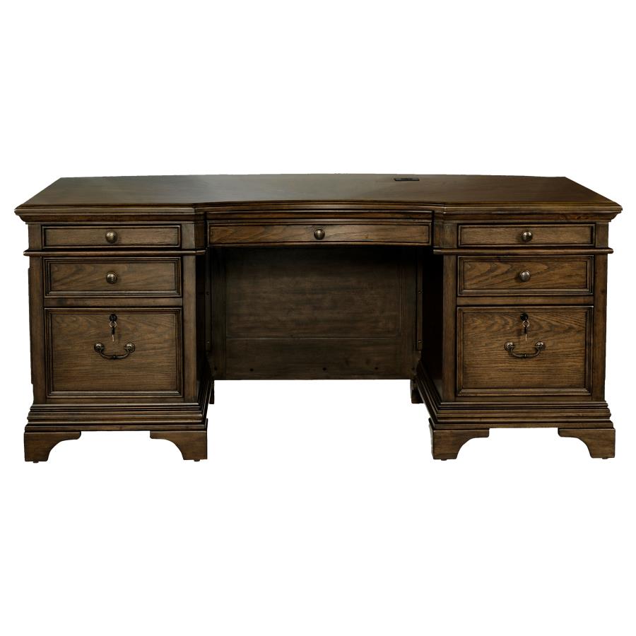 (image for) Hartshill 72-inch 7-drawer Executive Desk Burnished Oak