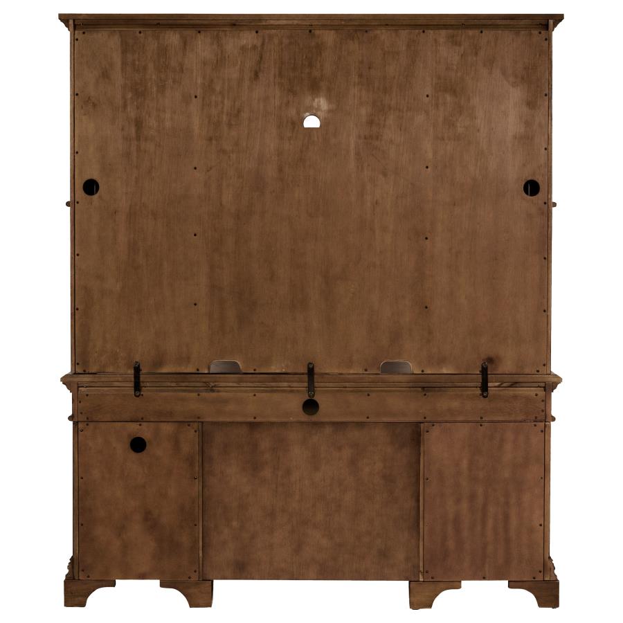 (image for) Hartshill 66-inch 5-drawer Credenza with Hutch Burnished Oak