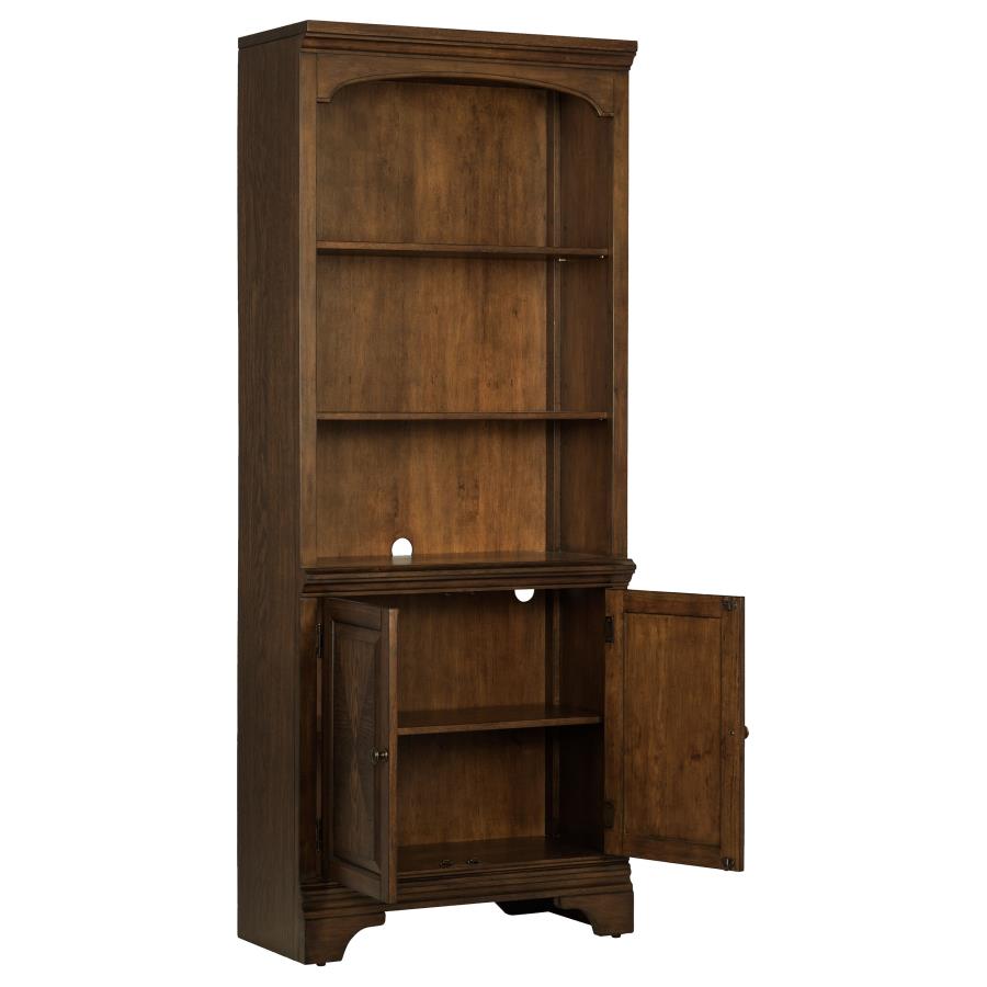 (image for) Hartshill 78-inch 3-shelf Cabinet Bookcase Burnished Oak