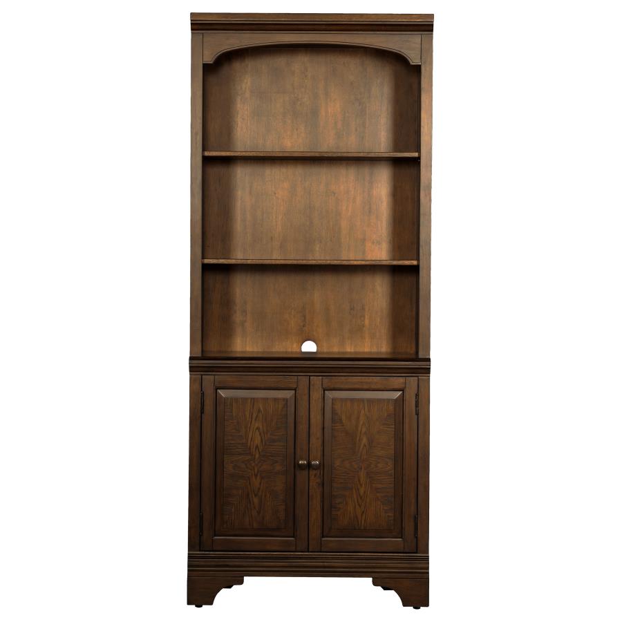 (image for) Hartshill 78-inch 3-shelf Cabinet Bookcase Burnished Oak