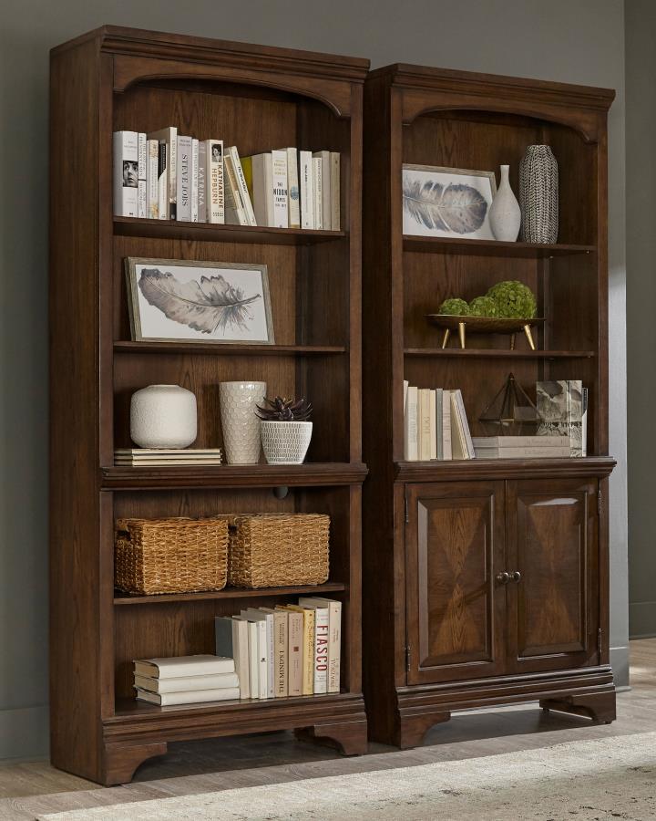 (image for) Hartshill 78-inch 3-shelf Cabinet Bookcase Burnished Oak