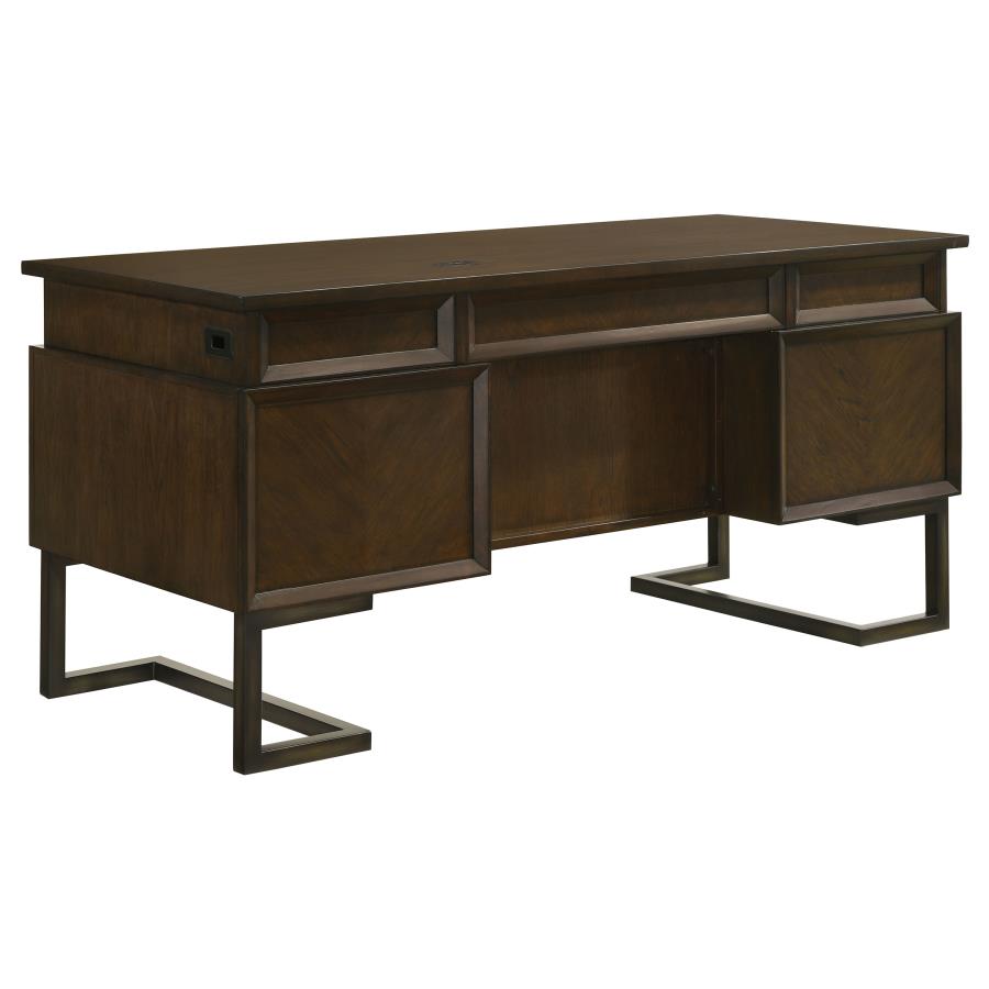 (image for) Marshall 66-inch 7-drawer Executive Office Desk Dark Walnut