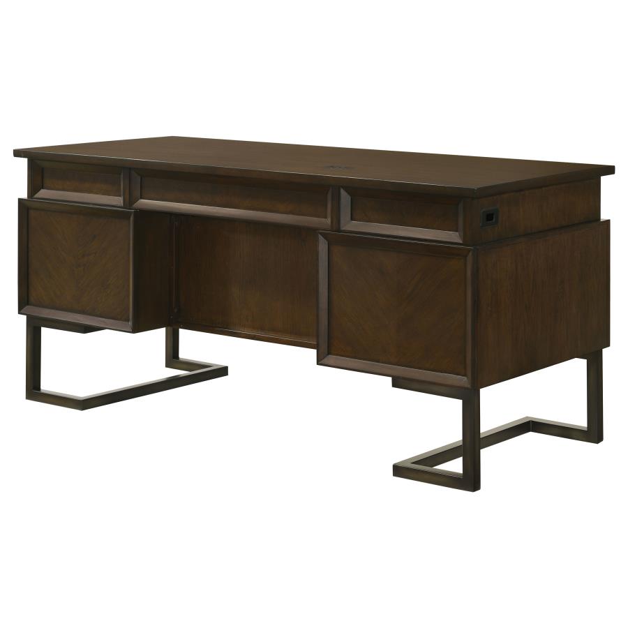 (image for) Marshall 66-inch 7-drawer Executive Office Desk Dark Walnut