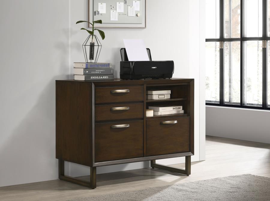 (image for) Marshall 4-drawer Home Office File Cabinet Dark Walnut