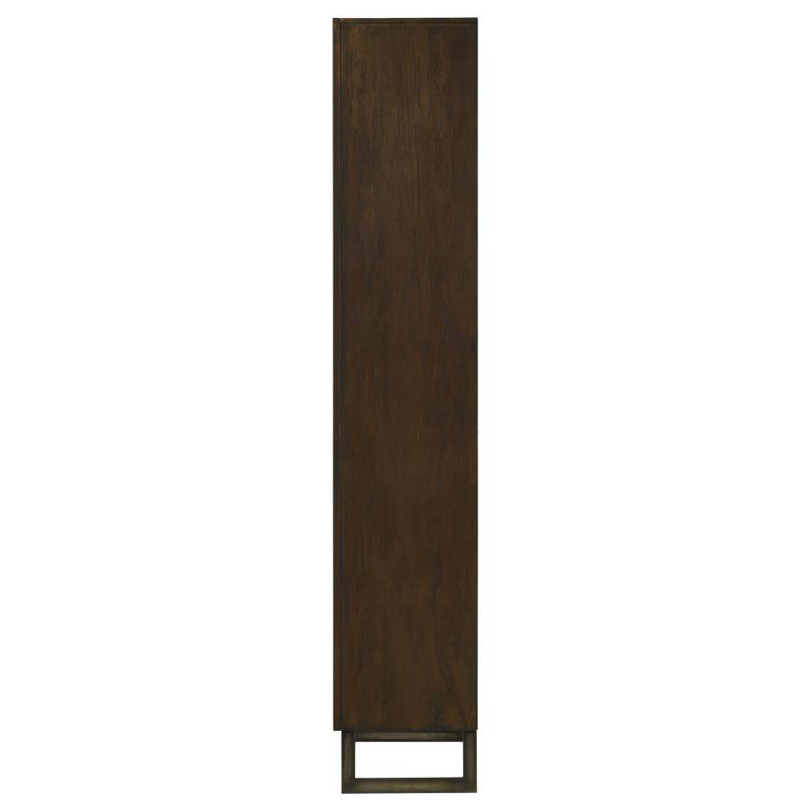 (image for) Marshall 76-inch 3-shelf Cabinet Bookcase Dark Walnut