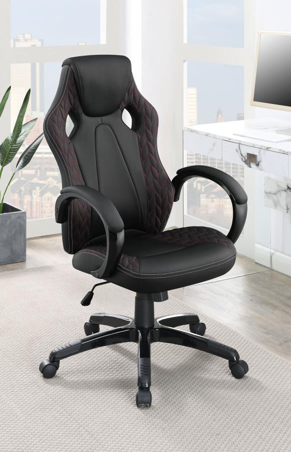 (image for) Carlos Upholstered Adjustable Home Office Desk Chair Black