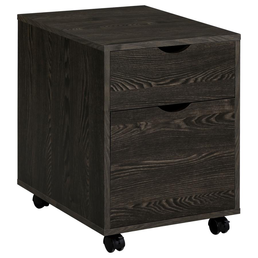 (image for) Noorvik 2-drawer Home Office Mobile File Cabinet Dark Oak - Click Image to Close