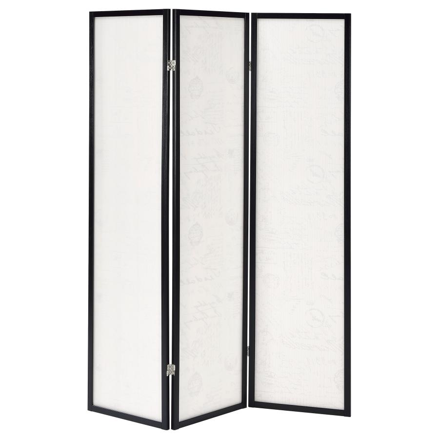 (image for) Felice 3-Panel Room Divider Folding Screen French Script