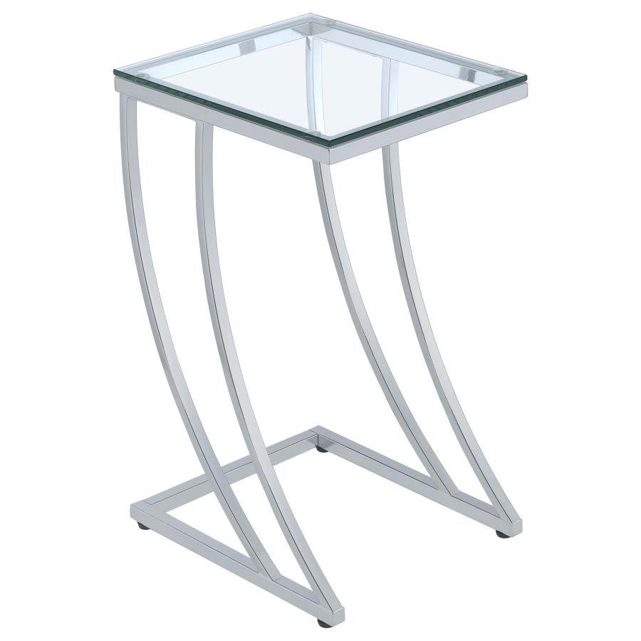 (image for) Cayden Rectangular Glass Top Sofa Side Table Chrome - Click Image to Close