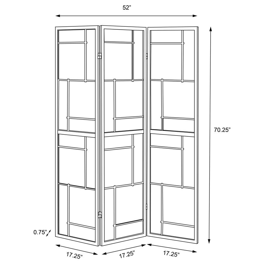 (image for) Damis 3-Panel Room Divider Folding Shoji Screen Black