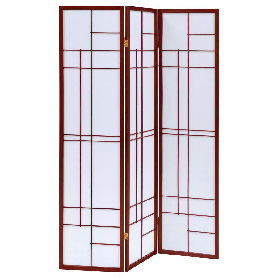 (image for) Katerina 3-Panel Room Divider Folding Shoji Screen Cherry - Click Image to Close