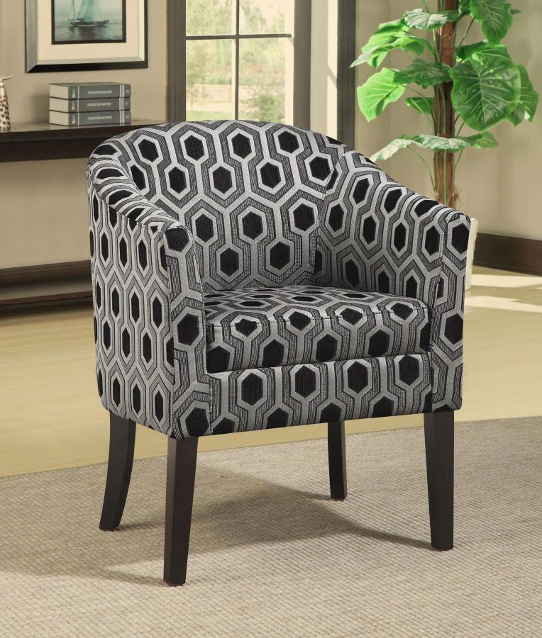 (image for) Jansen Upholstered Accent Club Chair Grey and Black