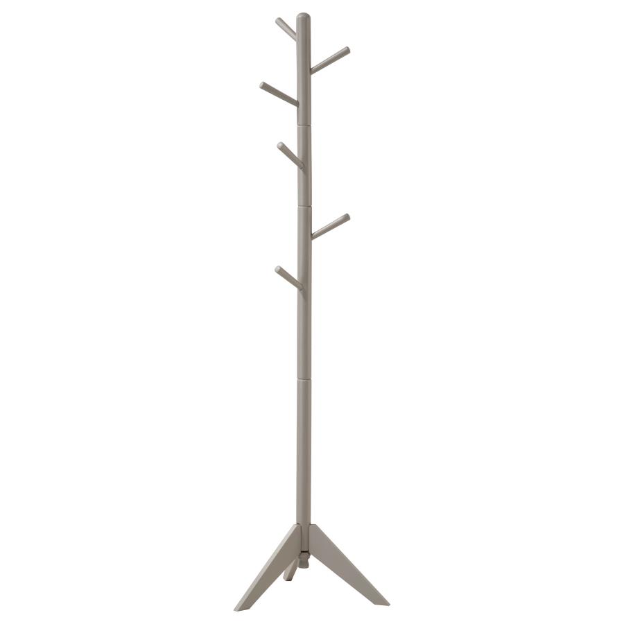 (image for) Devlin 6 Hook Freestanding Wood Coat Rack Hat Hanger Grey