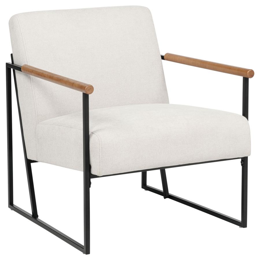 (image for) Monsen Fabric Upholstered Metal Frame Accent Chair Ivory