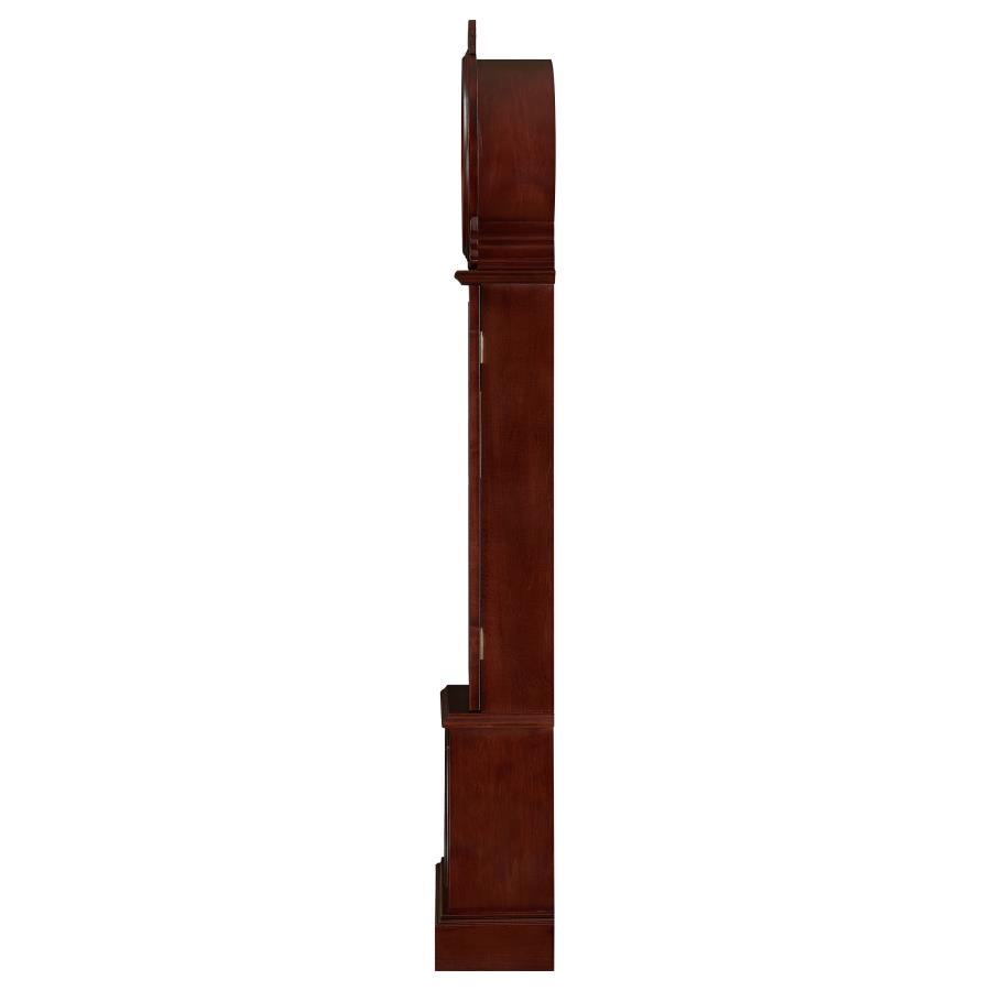 (image for) Narcissa Grandfather Clock with Adjustable Chime Brown Red