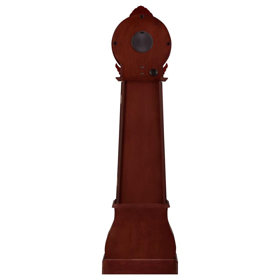 (image for) Narcissa Grandfather Clock with Adjustable Chime Brown Red