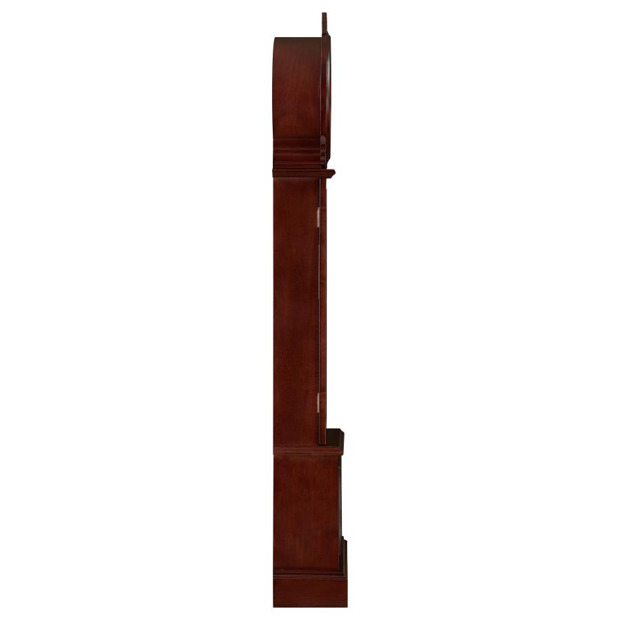 (image for) Narcissa Grandfather Clock with Adjustable Chime Brown Red