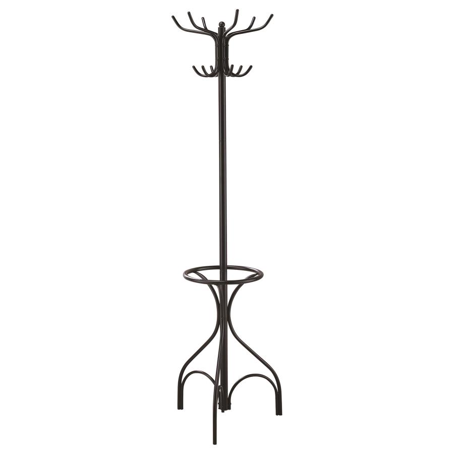 (image for) Kiefer 12 Hook Freestanding Metal Coat Rack Hat Hanger Black