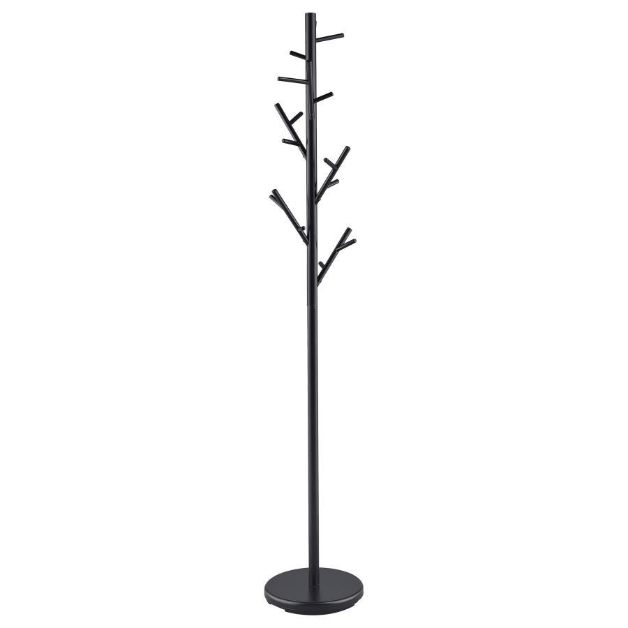 (image for) Clover 18 Hook Freestanding Metal Coat Rack Hat Hanger Black