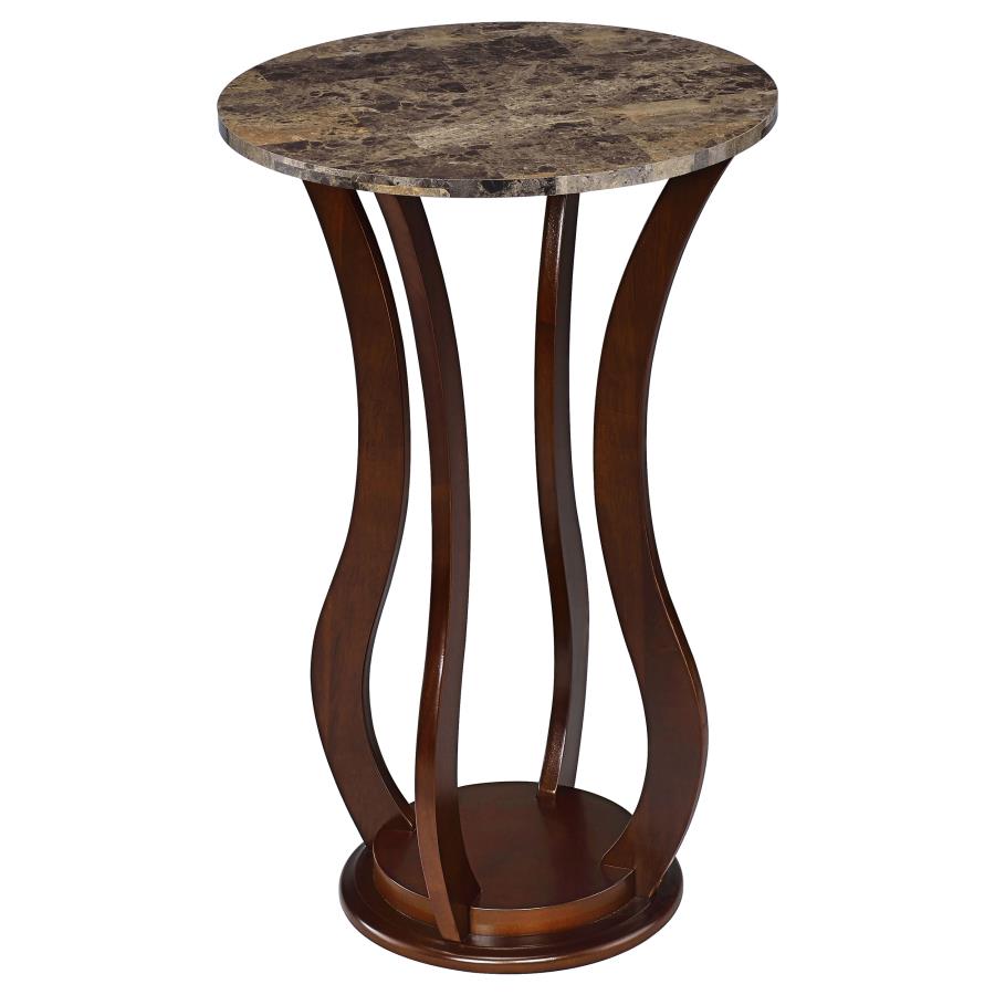 (image for) Elton Round Faux Marble Top Accent Side Table Brown - Click Image to Close