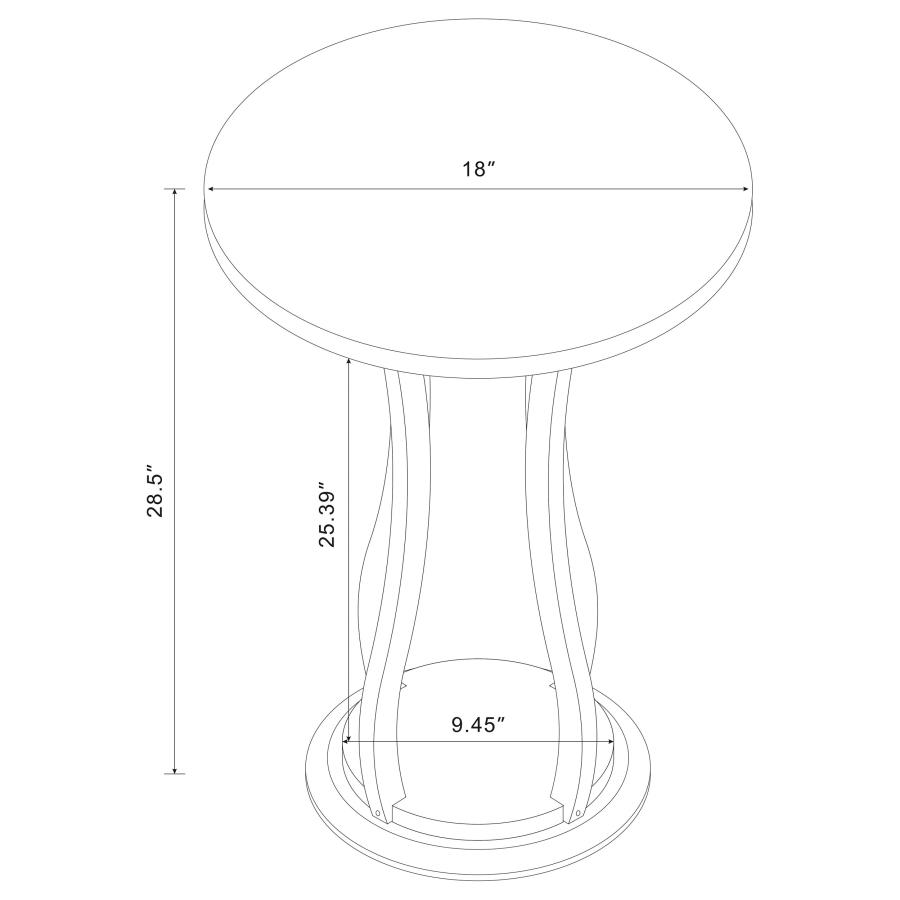 (image for) Elton Round Faux Marble Top Accent Side Table Brown