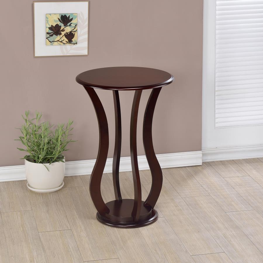 (image for) Elton Round Wood Top Accent Side Table Cherry