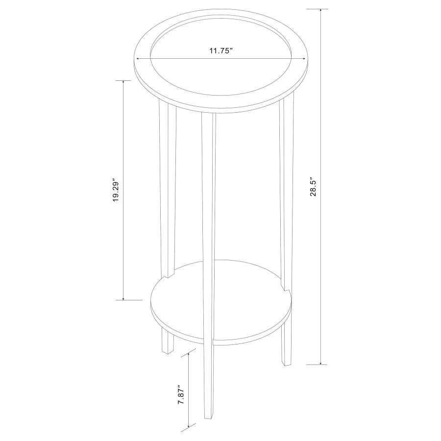 (image for) Kirk 1-shelf Round Wood Plant Stand Side Table Espresso