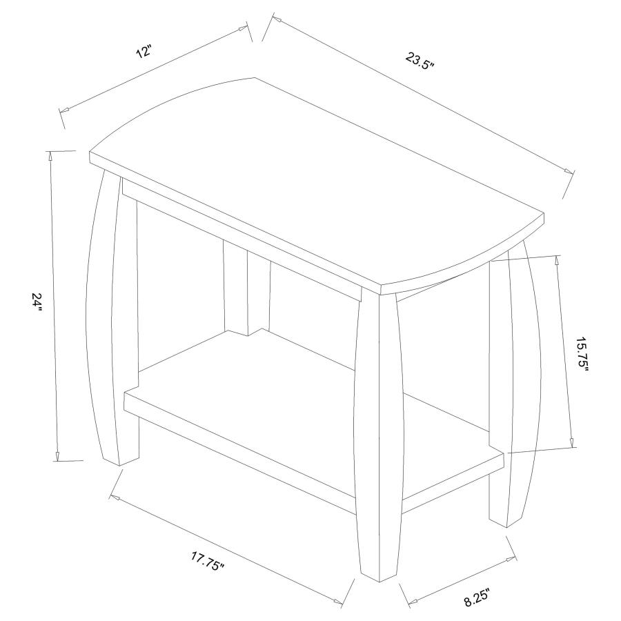 (image for) Raphael 1-shelf Rectangular Wood Side Table Cappuccino