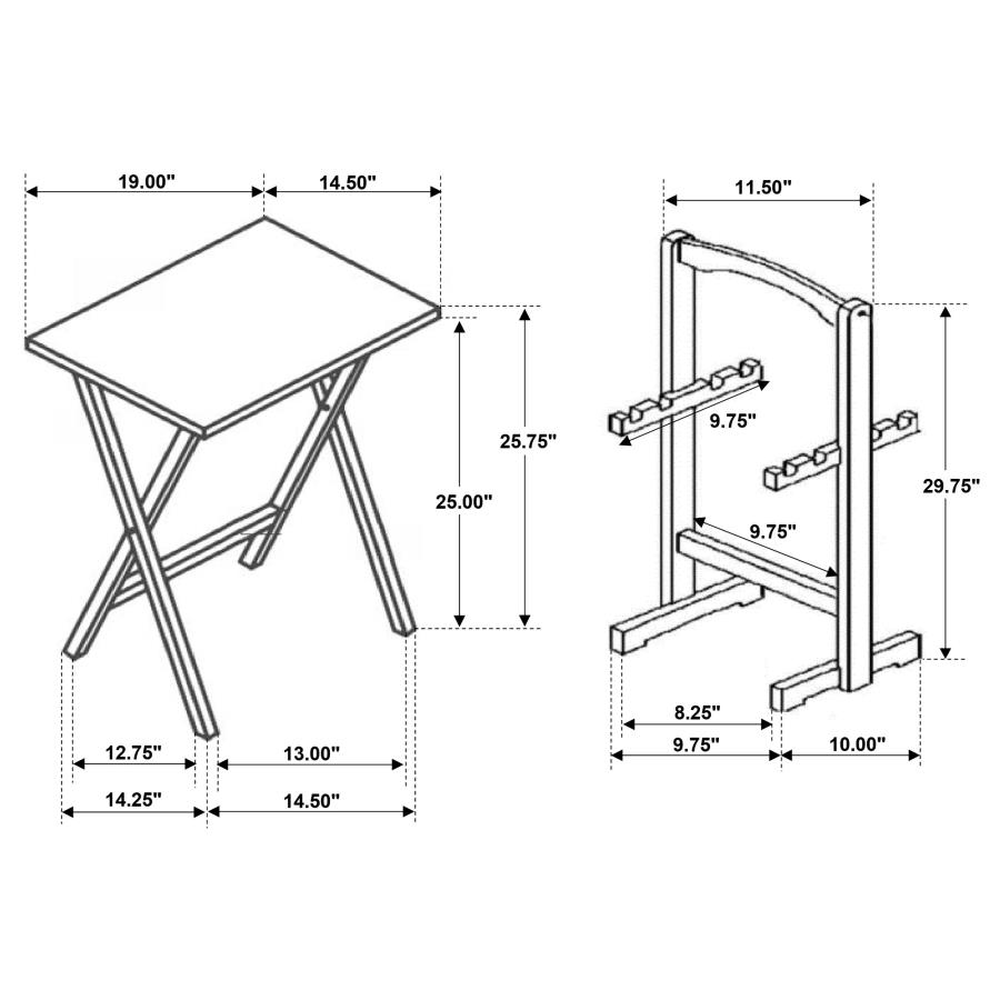 (image for) Donna 4-piece TV Tray Table Set with Stand Cappuccino