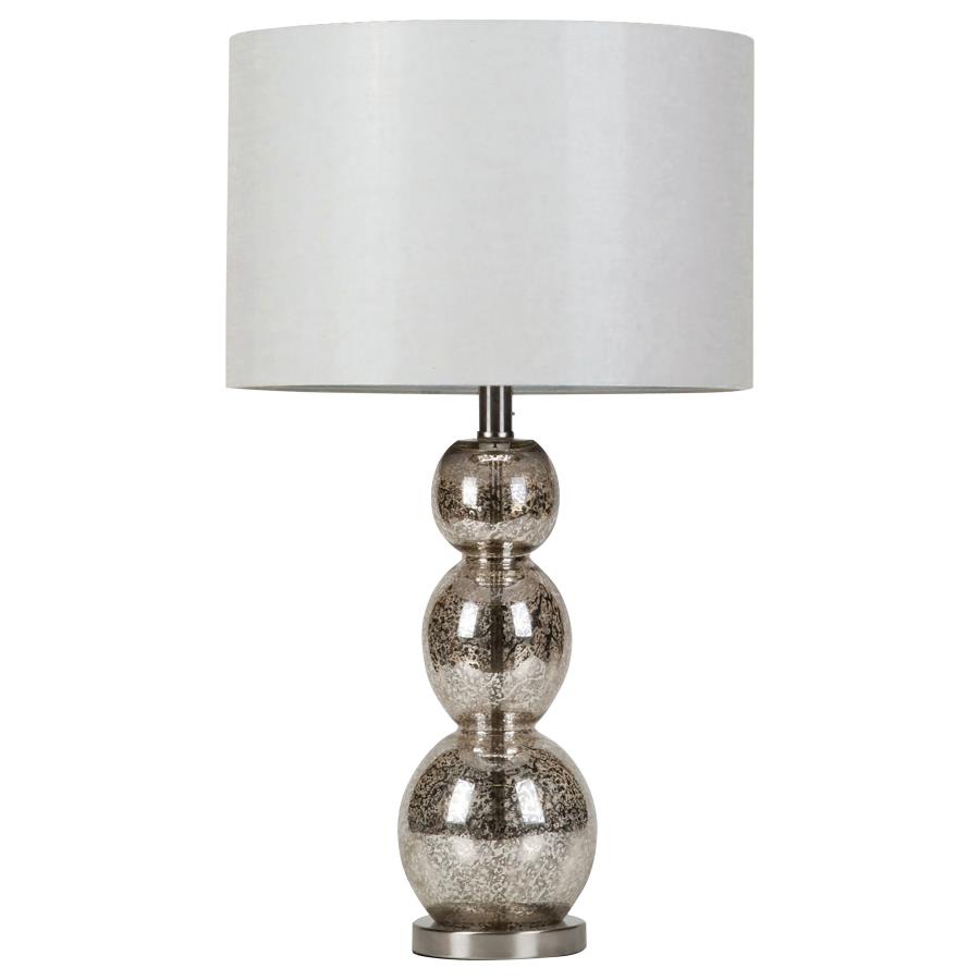 (image for) Mineta 27-inch Drum Shade Stacked Table Lamp Antique Silver