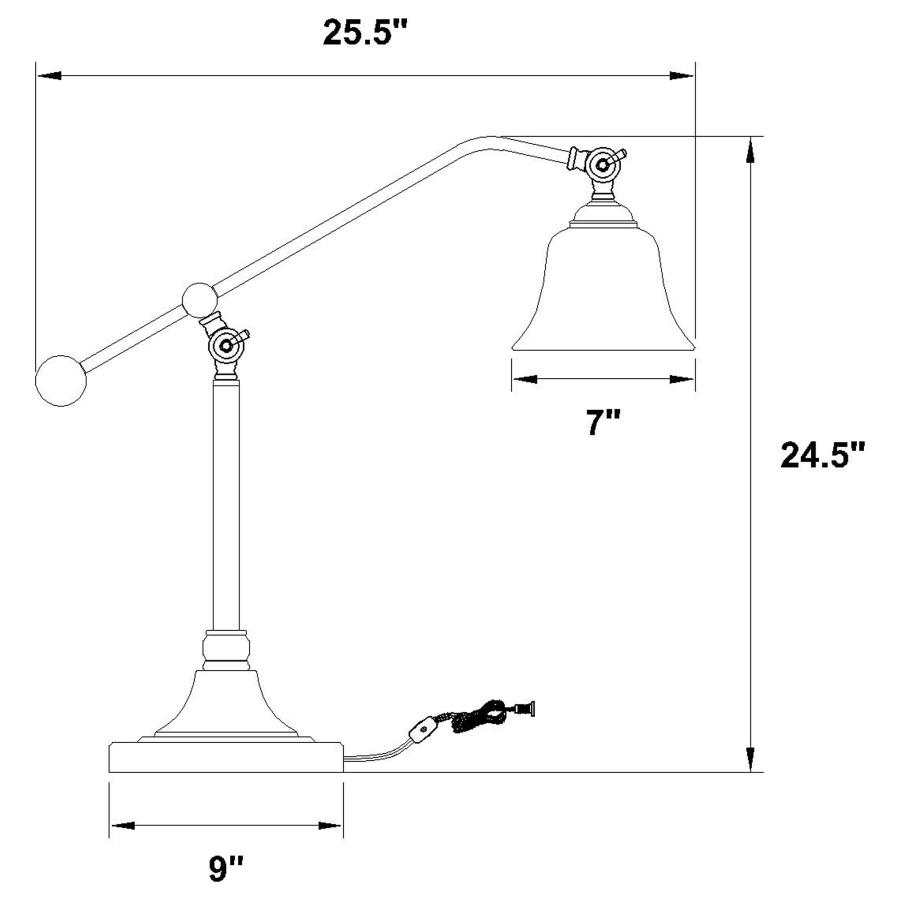 (image for) Eduardo 25-inch Bell Down Bridge Table Lamp Dark Bronze