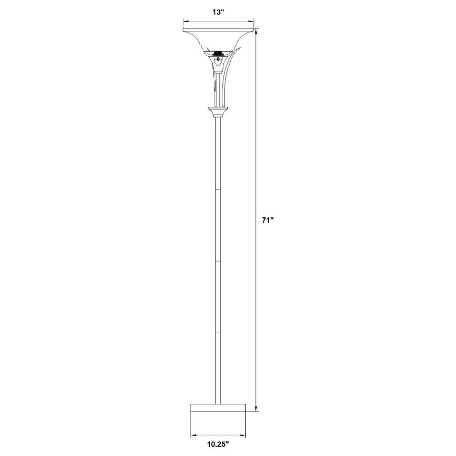 (image for) Archie 71-inch Frosted Torchiere Floor Lamp Brushed Steel