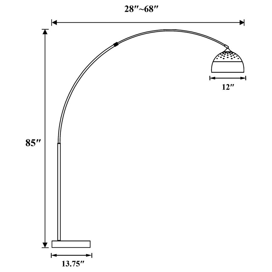 (image for) Krester 85-inch Dome Shade Metal Arc Floor Lamp Chrome