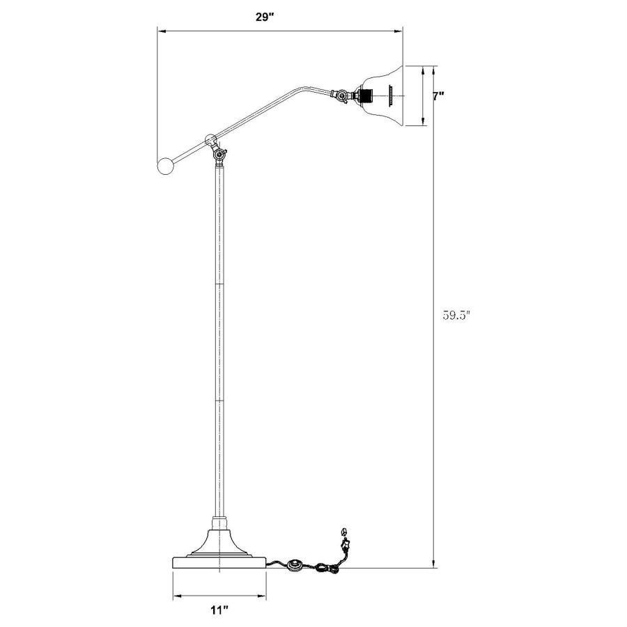 (image for) Eduardo 54-inch Bell Down Bridge Floor Lamp Dark Bronze