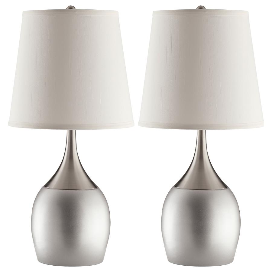 (image for) Tenya 24-inch Empire Shade Urn Table Lamp Silver (Set of 2) - Click Image to Close