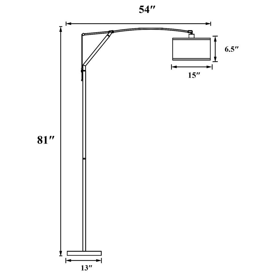 (image for) Moniz 81-inch Drum Shade Arc Adjustable Floor Lamp Chrome