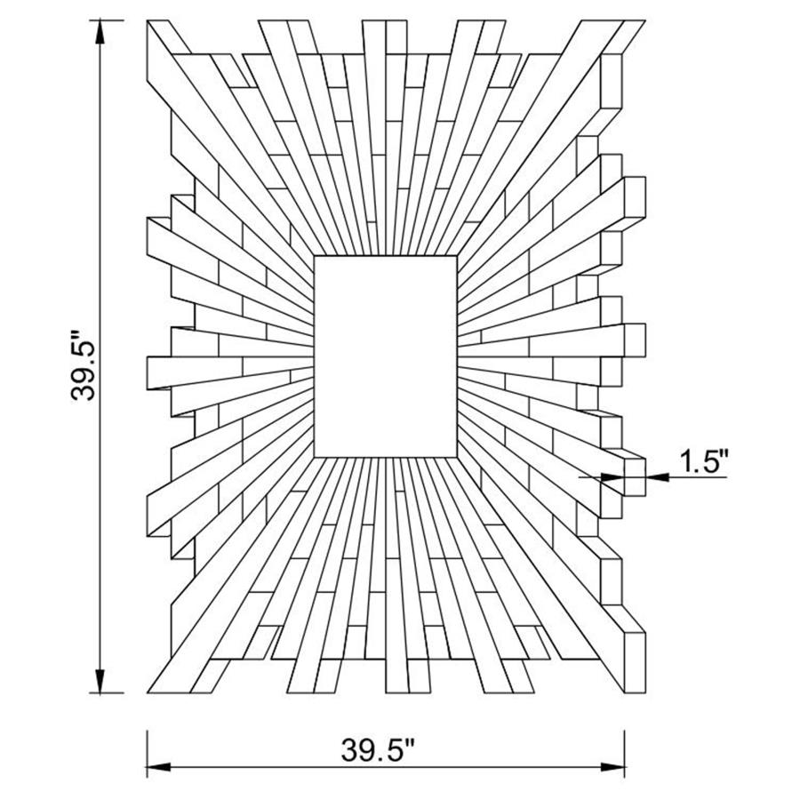 (image for) Brantley 40 x 40 Inch Square Sunburst Wall Mirror Silver