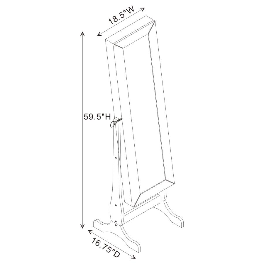 (image for) Batista Cheval Mirror with Jewelry Storage White