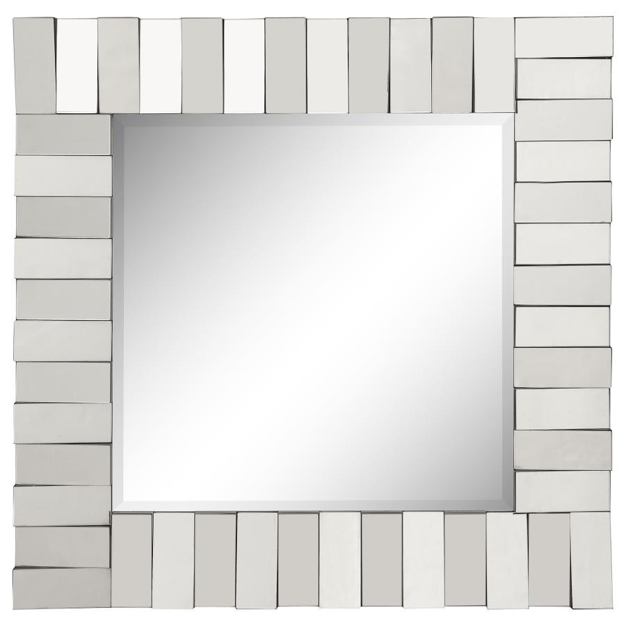 (image for) Tanwen 32 x 32 Inch Layered Panel Wall Mirror Silver