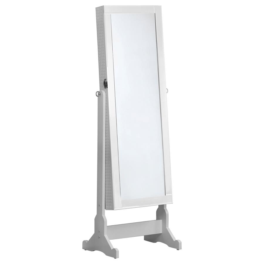 (image for) Zayas Cheval Mirror with Jewelry Storage White